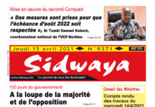 Une du 15-04-2021