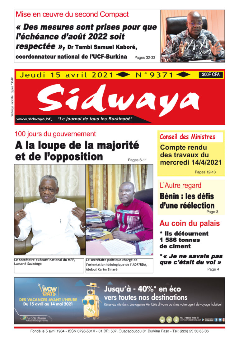 Une du 15-04-2021