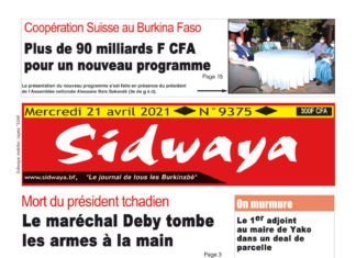 Une Sidwaya du 21-04-2021