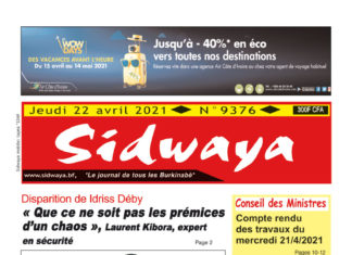 Une Sidwaya du 22-04-2021
