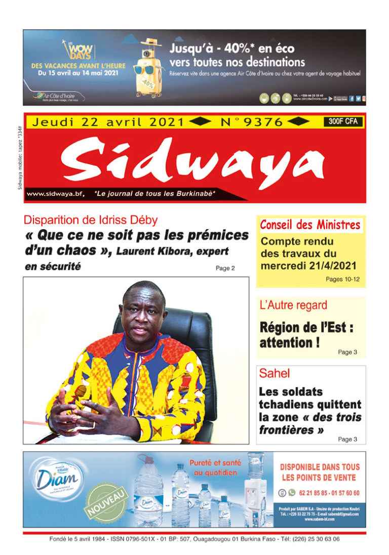 Une Sidwaya du 22-04-2021