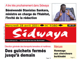 Une Sidwaya du 28-04-2021