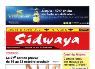 Une Sidwaya du 08-04-2021