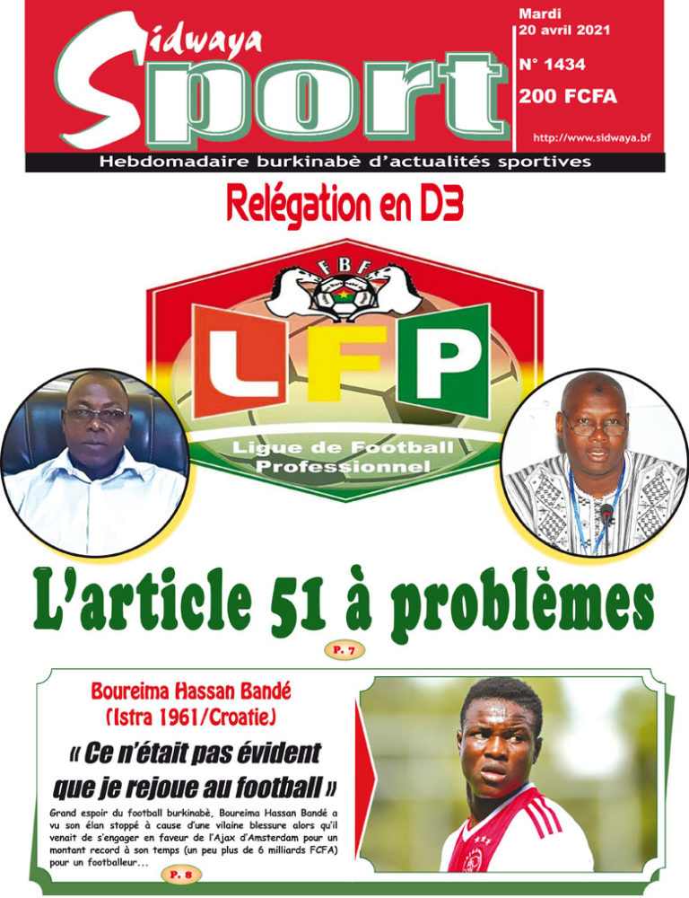 Une Sidwaya Sport du 20-04-2021