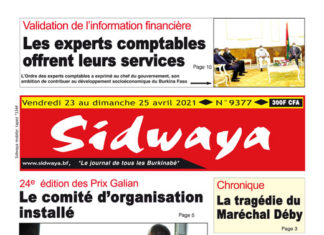 Une Sidwaya du 23 04 2021