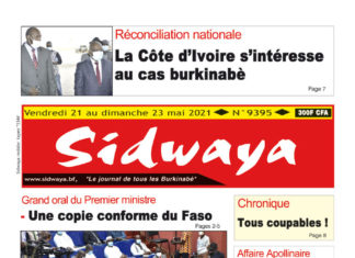 Une Sidwaya du 21 au 23-05-2021