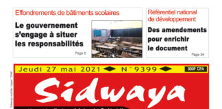 Une Sidwaya du 27 mai 2021