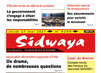 Une Sidwaya du 27 mai 2021