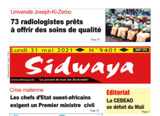 Une Sidwaya du 31-05-2021