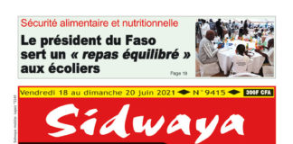 Une Sidwaya du 18 au 20-06-2021