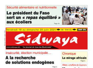 Une Sidwaya du 18 au 20-06-2021