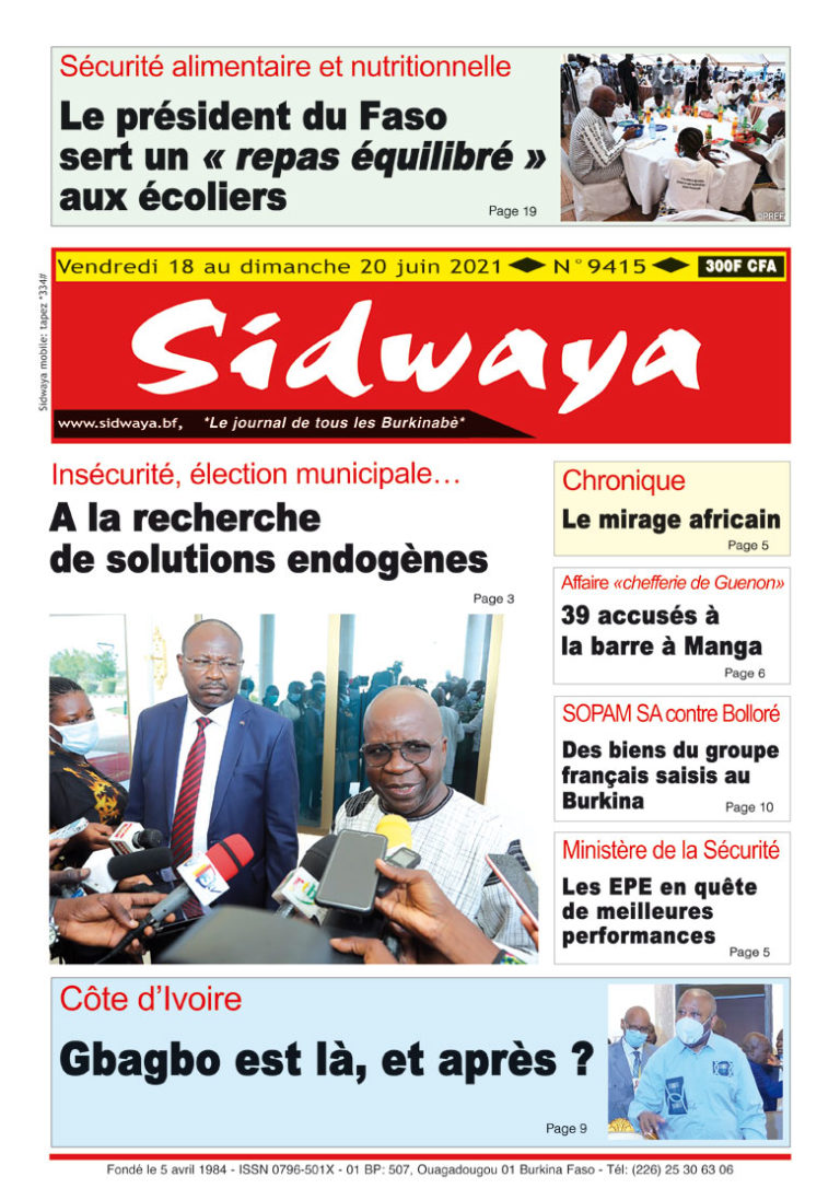 Une Sidwaya du 18 au 20-06-2021