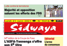 Une Sidwaya du 21-06-2021