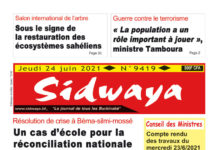 Une Sidwaya du 24-06-2021