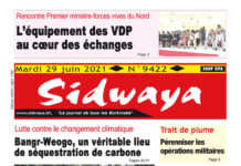 Une Sidwaya du 29-06-2021