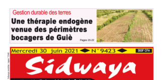 Une Sidwaya du 30-06-2021