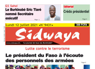 Une Sidwaya du 12 juillet 2021