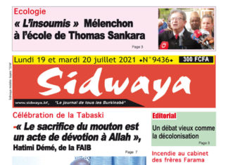 Une Sidwaya du 19 et 20-07-2021