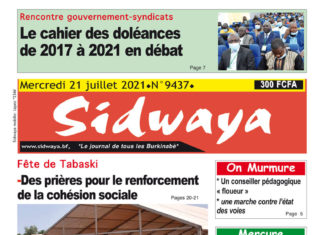Une Sidwaya du 21-07-2021