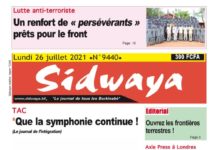 Une Sidwaya du 26 juillet 2021