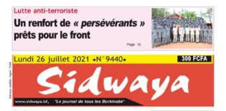 Une Sidwaya du 26 juillet 2021