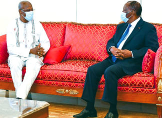 Christophe Dabiré chez Alassane Ouattara : « La solidarité entre les deux pays doit s’étendre à la question sécuritaire »,