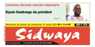 Une Sidwaya du 30 juillet au 1er août 2021