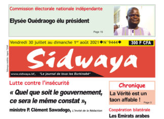 Une Sidwaya du 30 juillet au 1er août 2021