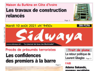 Une Sidwaya du 10-08-2021