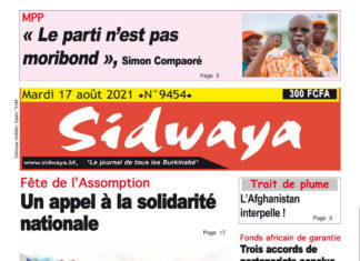 Une Sidwaya du 17-08-2021