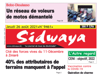 Une Sidwaya du 26-08-2021