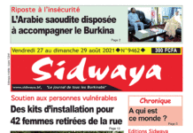 Une Sidwaya du 27 au 29-08-2021