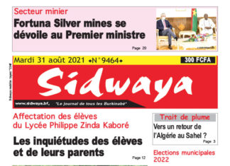 Une du 31/08/2021