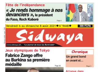 Une Sidwaya du 06 au 08-08-2021