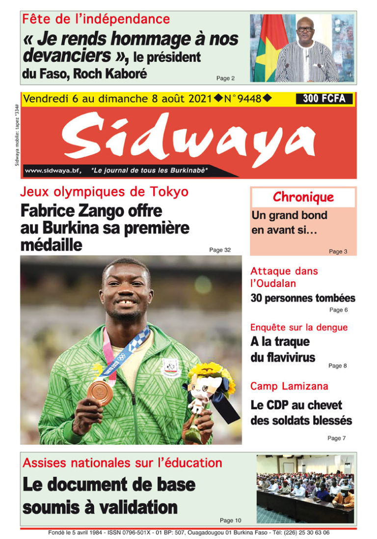 Une Sidwaya du 06 au 08-08-2021