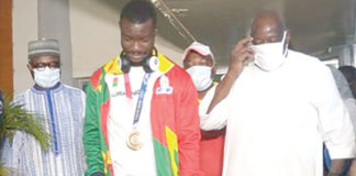 JO Tokyo 2020 : Hugues Fabrice Zango rentre au bercail paré de bronze