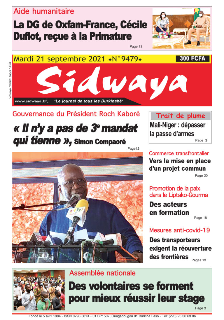 Une du 21/09/2021