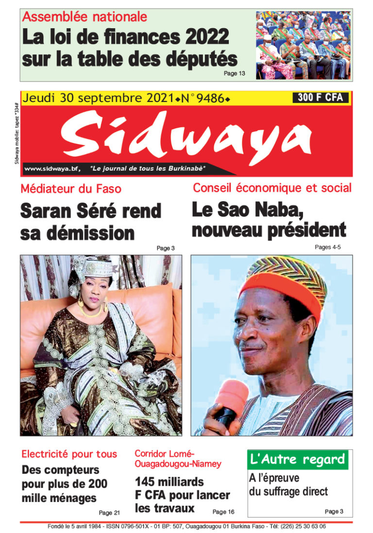 Une du 30/09/2021