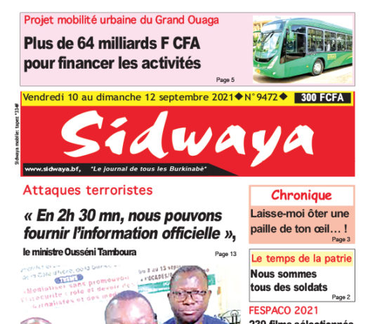 Une du 10/09/2021