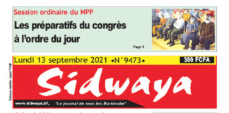 Une sidwaya du 13/09/2021