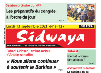 Une sidwaya du 13/09/2021
