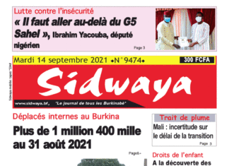 Une Sidwaya du 14-09-2021