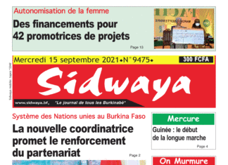 Une Sidwaya du 15-09-2021