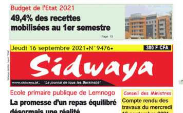 Une Sidwaya du 16-09-2021