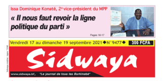 Une Sidwaya du 17 au 19-09-2021
