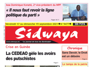 Une Sidwaya du 17 au 19-09-2021