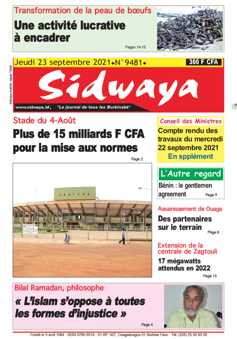 Une du 23/09/2021