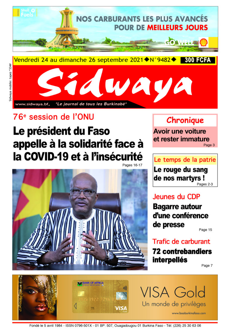 Une sidwaya du 24 au 26-09-2021