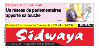 Une sidwaya du 03 au 05-09-2021