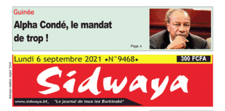 Une sidwaya du 06-09-2021